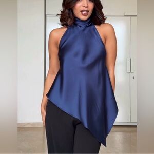 Zara royal blue open back halter top